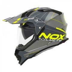 NOX N312 Drone motorcycle helmet, size XL, gray with yellow