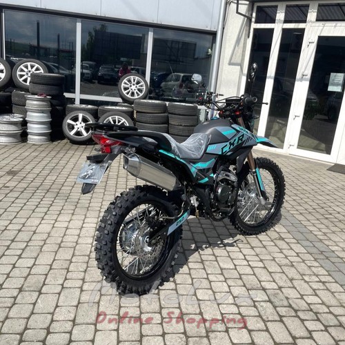 Shineray XY250GY 6C CXR Cross Enduro Motorcycle, Black with Turquoise, 2024