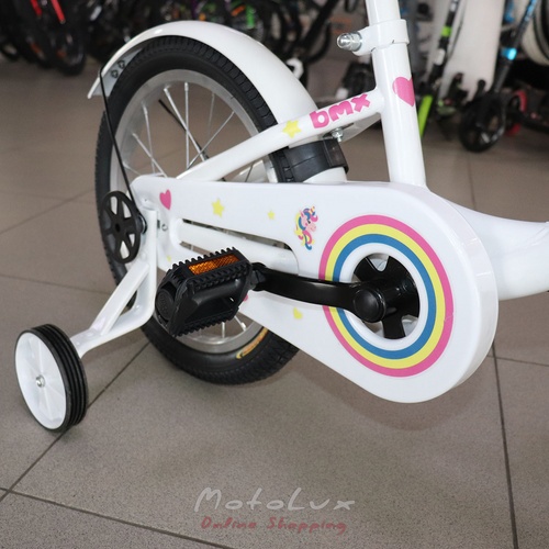 Children's bicycle 16 Neuzer BMX, white with pink