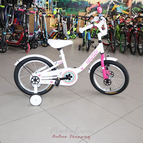 Children's bicycle 16 Neuzer BMX, white with pink