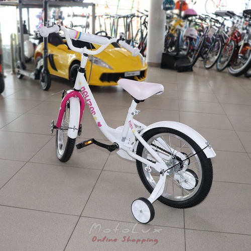 Children's bicycle 16 Neuzer BMX, white with pink