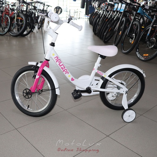 Children's bicycle 16 Neuzer BMX, white with pink