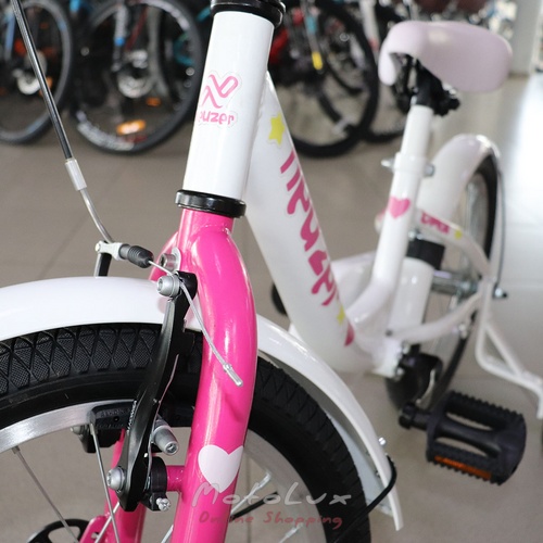 Children's bicycle 16 Neuzer BMX, white with pink