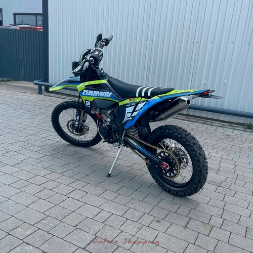 Enduro motocykel ZUUMAV S8 NC 450, modrá so zelenou