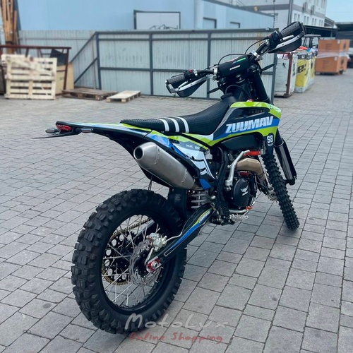 Enduro motocykel ZUUMAV S8 NC 450, modrá so zelenou