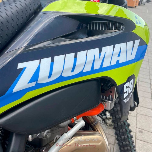 Enduro motocykel ZUUMAV S8 NC 450, modrá so zelenou