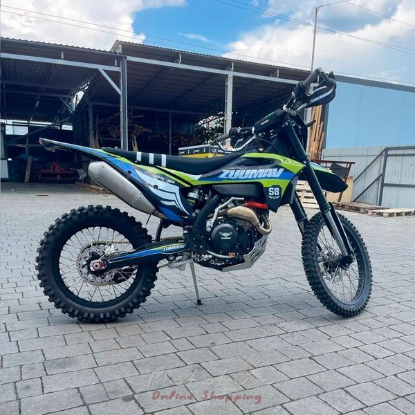 Enduro motocykel ZUUMAV S8 NC 450, modr&aacute; so zelenou