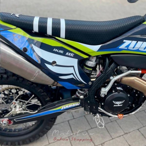 Enduro motocykel ZUUMAV S8 NC 450, modr&aacute; so zelenou