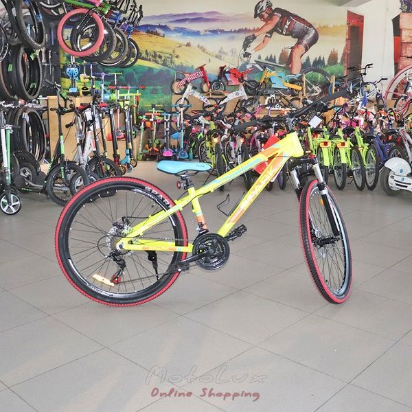Подростковый велосипед Spark Tracker, колесо 26, рама 13, желтый с красным