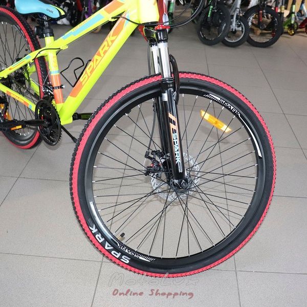 Подростковый велосипед Spark Tracker, колесо 26, рама 13, желтый с красным