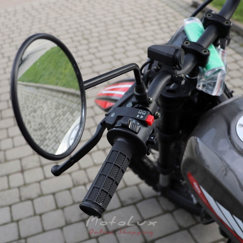 Geon Rockster 250 motorcycle, black with red