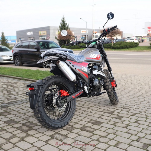 Geon Rockster 250 motorcycle, black with red