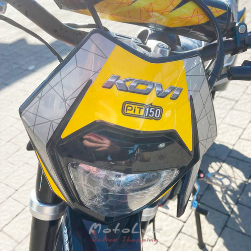 Motocykel KOVI PIT 150 17/14, žltý so sivým, 2024