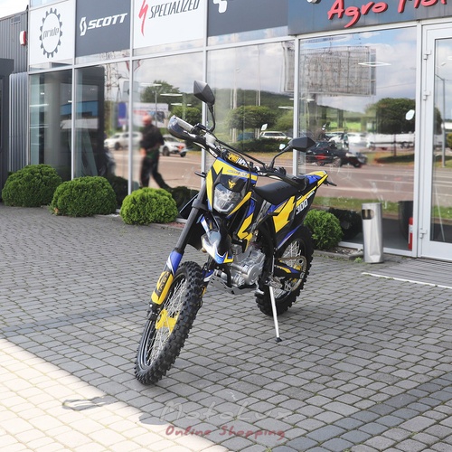 Kovi 300 Advance enduro motorcycle, blue with yellow, 2024