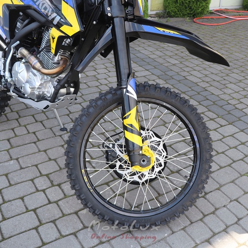 Kovi 300 Advance enduro motorcycle, blue with yellow, 2024