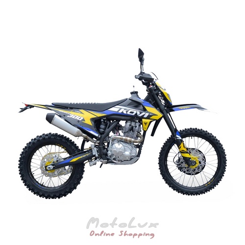 Kovi 300 Advance enduro motorcycle, blue with yellow, 2024