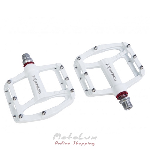 Pedals Mpeda AL-65, aluminum. platform, on prom. bearings, white