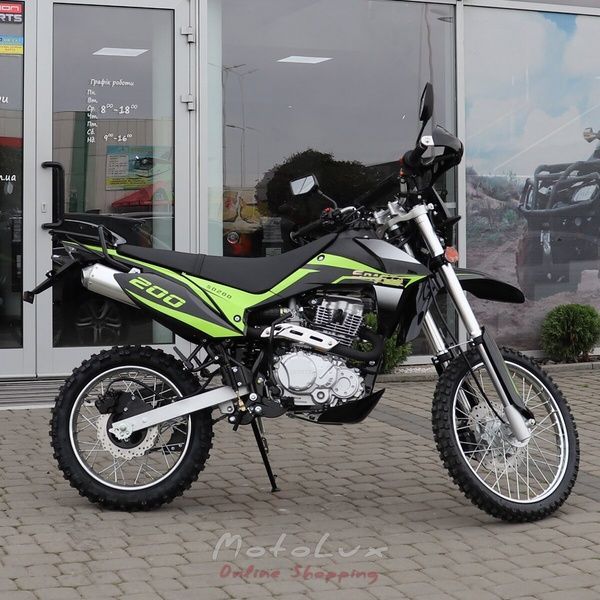 Мотоцикл Sparta Cross 200, зелений з чорним