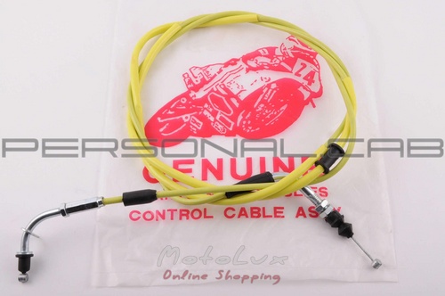 Throttle cable 4T GY6 50, nut-plate, 1pc, yellow