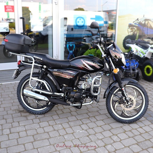 Motocykel Forte Alfa  NEW FT125 RX, čierna a sivá