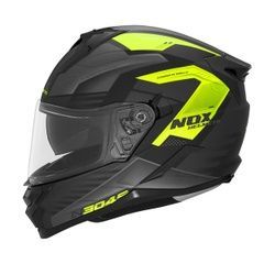 Motorcycle helmet NOX N304S Carver, size XL, black with yellow