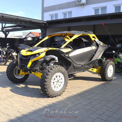 Мотовездеход BRP Maverick R X RS 999T DCT SAS, Carbon Black & Neo Yellow, 2024