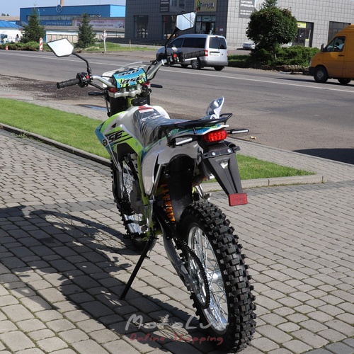 Мотоцикл BSE J3D Enduro, белый с синим и салатовым