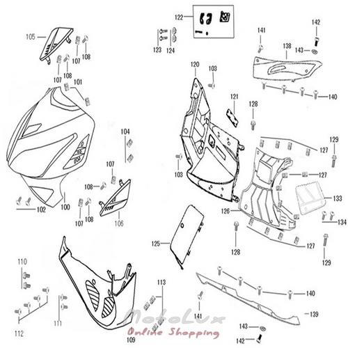 Plastic lateral threshold left for Speed ​​Gear Matrix 150 scooter