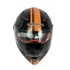 Exdrive EX 09 Carbon motorcycle helmet, size L, black with orange