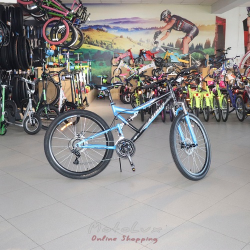 Azimut Scorpion GFRD mountain bike, 26 kerék, 17 váz, fekete kékkel