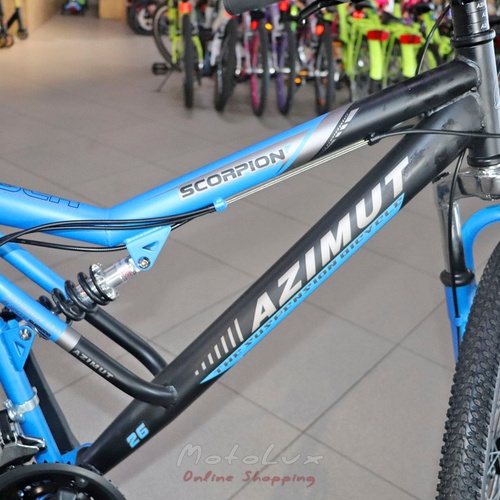 Azimut Scorpion GFRD mountain bike, 26 wheels, 17 frame, black with blue