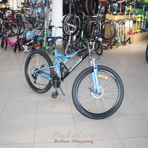 Horský bicykel Azimut Scorpion GFRD, 26 kolies, 17 rám, čierna s modrou