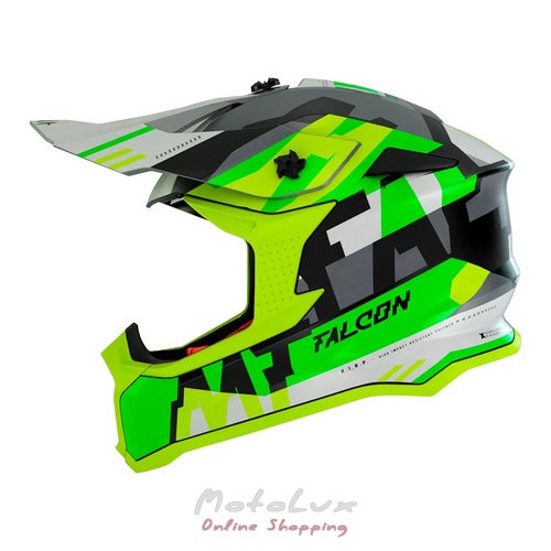 Moto prilba MT Falcon MX802 Arya A3 Fluo, veľkosť XL, zelená