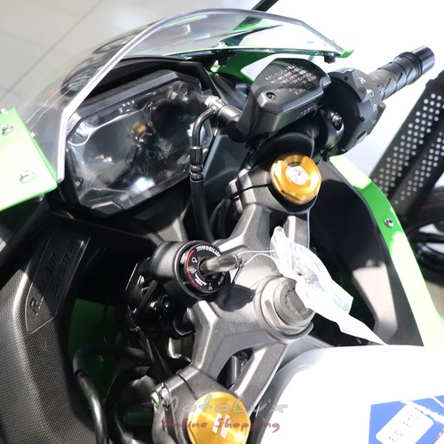 Sport motorkerékpár Kawasaki Ninja ZX 4RR, zöld fehérrel és kékkel, 2024