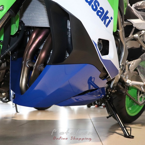 Sport motorkerékpár Kawasaki Ninja ZX 4RR, zöld fehérrel és kékkel, 2024