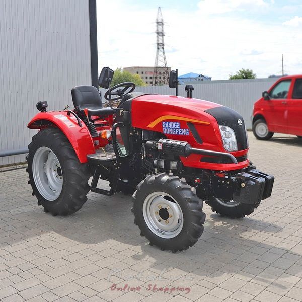 Мінітрактор DongFeng DF 244D G2, 24 к.с., реверс, широка резина, червоний