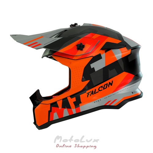 Motorcycle helmet MT Falcon MX802 Arya A4 Fluo, size L, orange