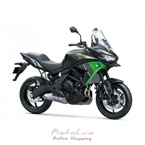 Kawasaki Versys 650 túramotorkerékpár, fekete zöld színben, 2024