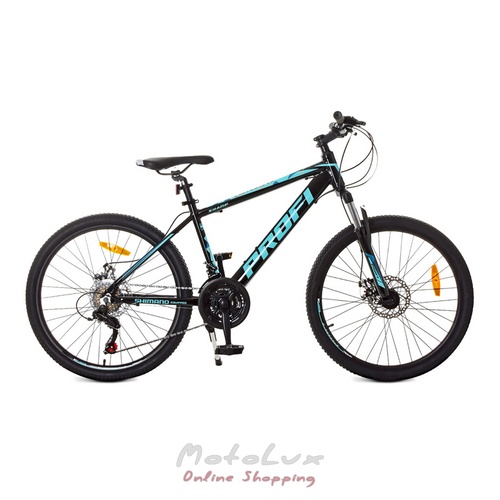 Children's bike G24SHARP A24.1, wheels 24, aluminum frame 15, SHIMANO 21SP, aluminum. DB, black and turquoise