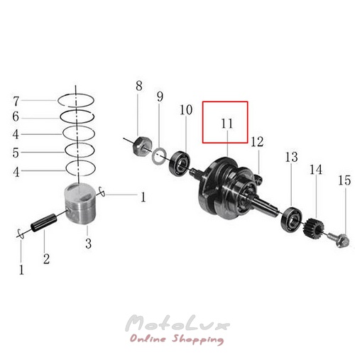 Коленвал для мотоцикла Geon X-Road 200 cc