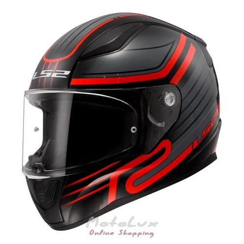 Motorcycle helmet LS2 FF353 Rapid 2, size S, black with red