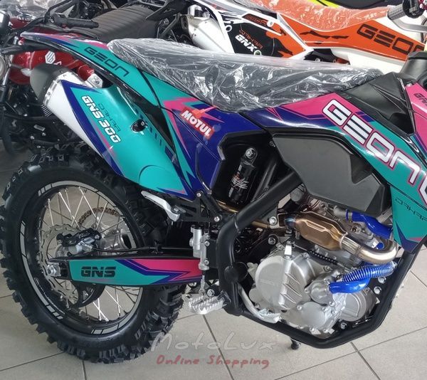 Мотоцикл ендуро GEON DAKAR 300 GNS NB 21/18, 6 ст, чорний з бірюзовим