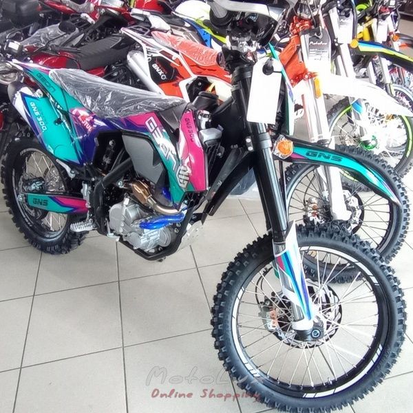 Мотоцикл ендуро GEON DAKAR 300 GNS NB 21/18, 6 ст, чорний з бірюзовим