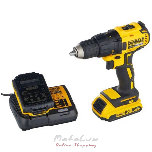 Акумуляторний дриль-шурупокрут DeWALT, безщітковий  XR-Lion 18B, 2 Ar, 65 Нм, 500-1750 об/хв