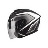 Motoros sisak Lazer Tango Hexa Matt Black White, XL-es m&eacute;ret, fekete feh&eacute;rrel