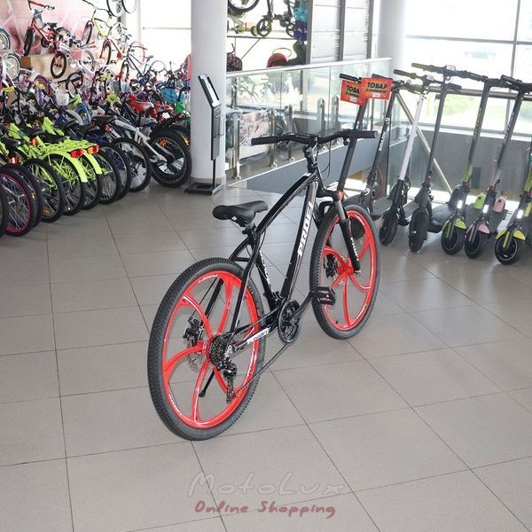 Mountain bike T26BLADE 26.1 W, kerekek 26, alum&iacute;nium v&aacute;z 17, Shimano 21SP, kazetta, alum&iacute;nium. DB, a bűv&eacute;sz. lemez, fekete-piros