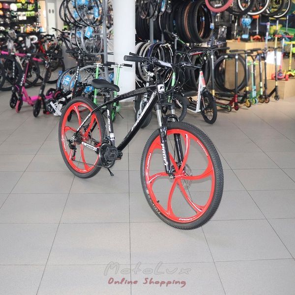 Mountain bike T26BLADE 26.1 W, kerekek 26, alum&iacute;nium v&aacute;z 17, Shimano 21SP, kazetta, alum&iacute;nium. DB, a bűv&eacute;sz. lemez, fekete-piros