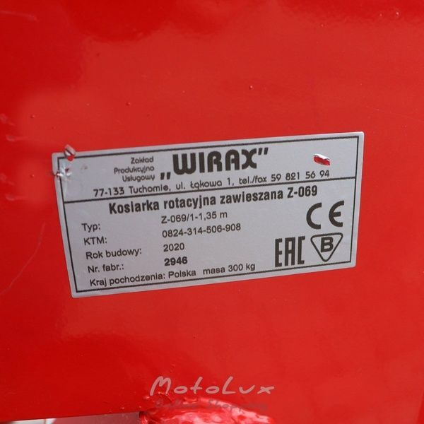 Rotačn&aacute; kosačka pre traktor Lisicka 1.35 m, 0.8 m
