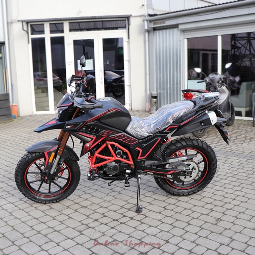 Motocykel SPARK SP300T 2, čierna s červenou