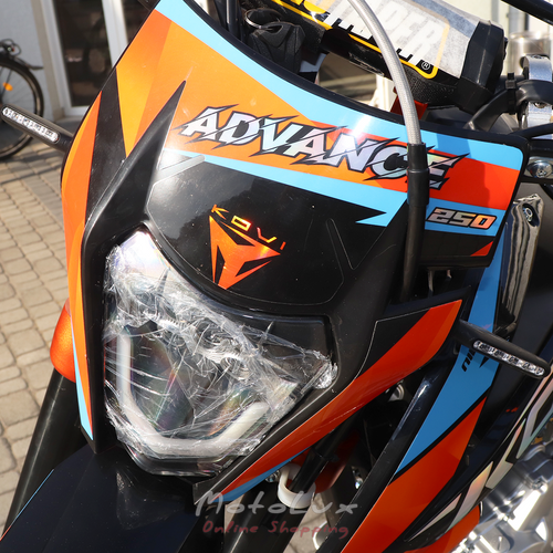 Motorcycle KOVI 250 ADVANCE 21/18, black with blue